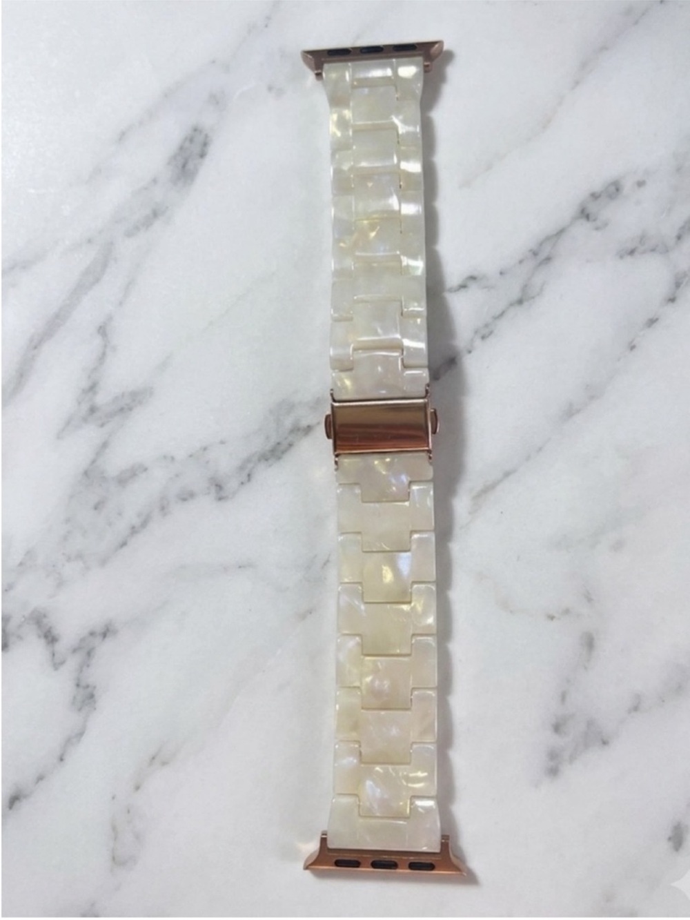 Plunder Marble Apple Watch Band Stainless Steel Gold Hardware 38/40/41mm